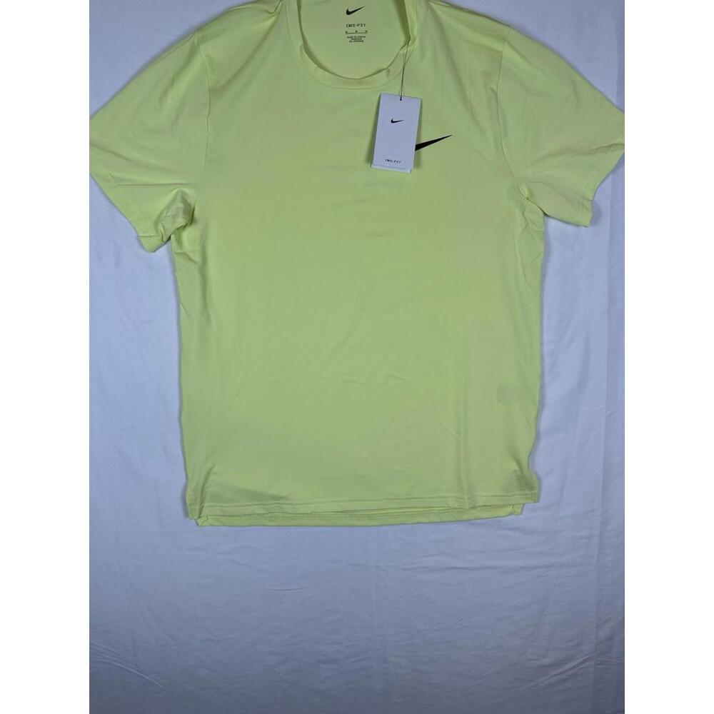Nike Shirt Mens Extra Large Yellow Black Swoosh Pro Ready Dri Fit Fitness Top M